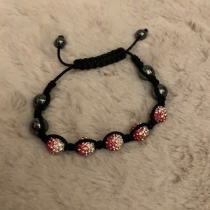 Shamballa style pink gradient bead bracelet